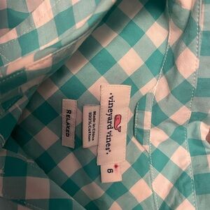 Vineyard Vines Teal Checkered Shirt